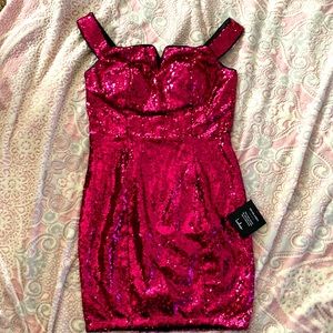 Lulus hot pink sequin dress